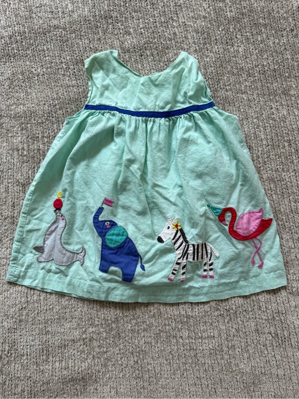 Baby Boden Animal Parade Party Dress 18-24 Months Cotton